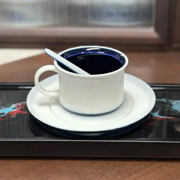 白瓷咖啡杯套装高档精致设计感陶瓷挂耳拿铁杯意式小众下午茶杯子