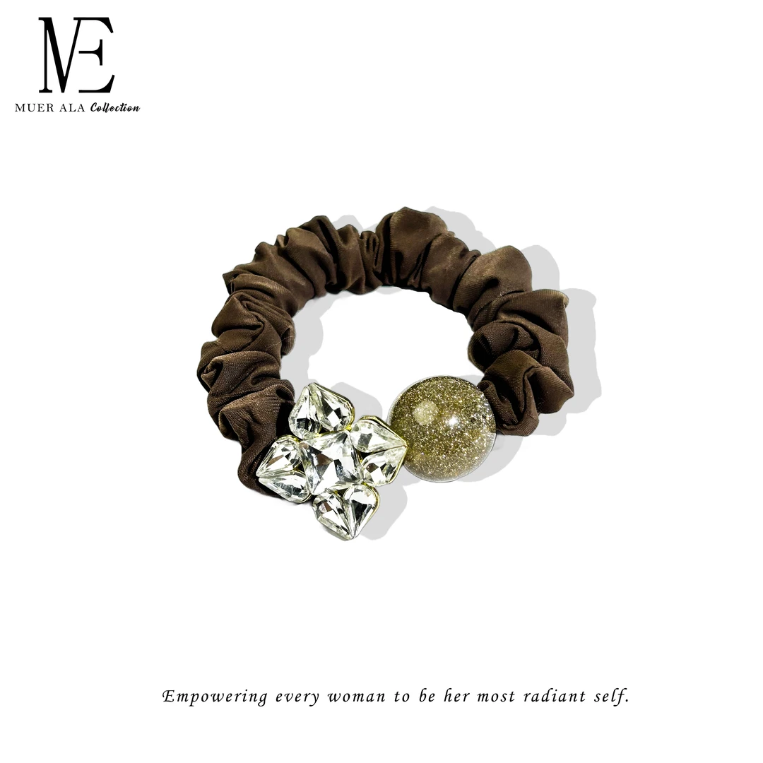 轻奢香槟满天星水晶花原创设计气质女发圈发绳优雅百搭甜美时尚