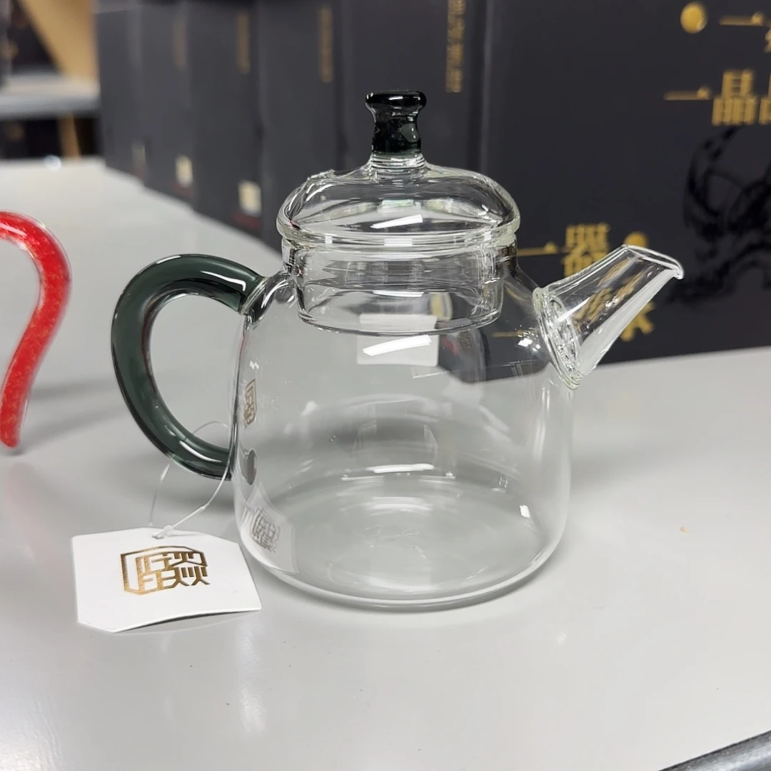手工艺品琉璃透黑色德忠壶晶焱金标