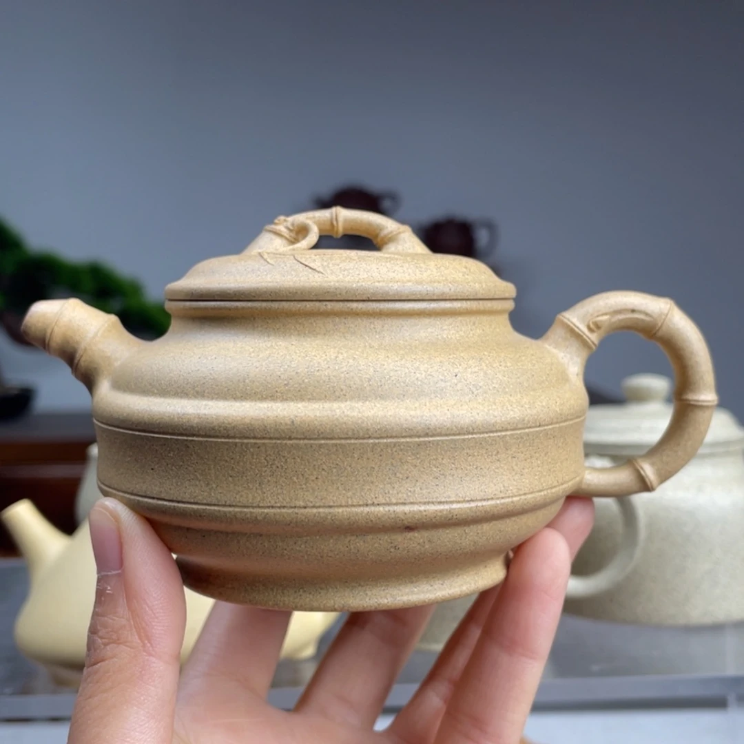 【闪购商品】紫砂茶壶离*高温黄段双线鼓容量200cc