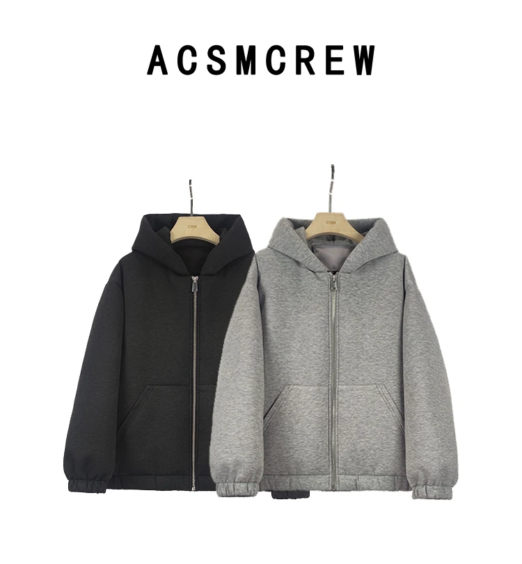 ACSMCREW丨新都市知识分子运动风极简空气层卫衣羽绒外套LD387