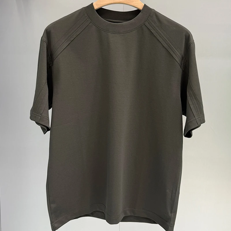 男款简约男装短袖户外透气上衣运动拼接休闲男士圆领针织T恤