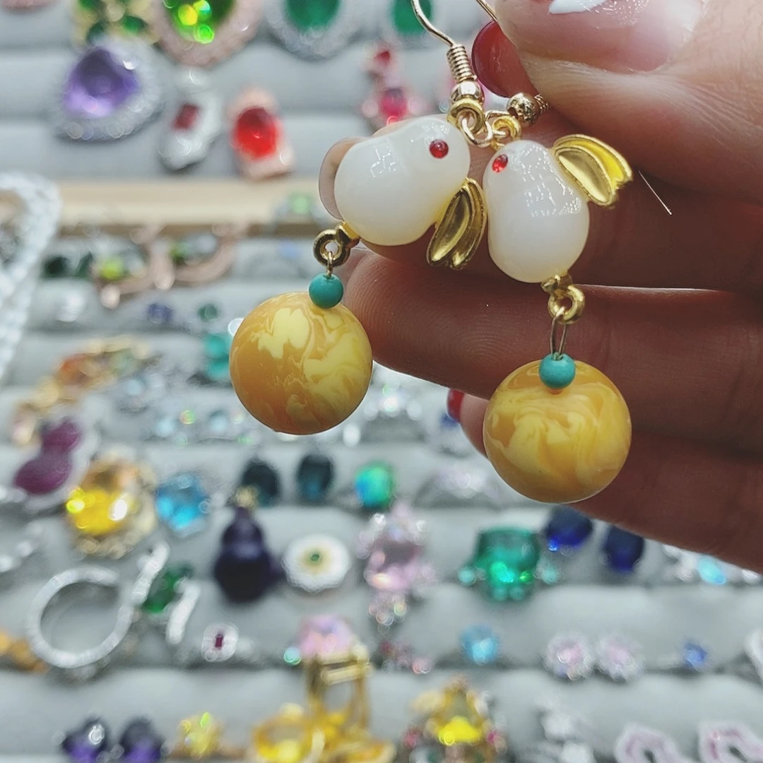 【闪购商品】托帕石耳饰银S925镶嵌