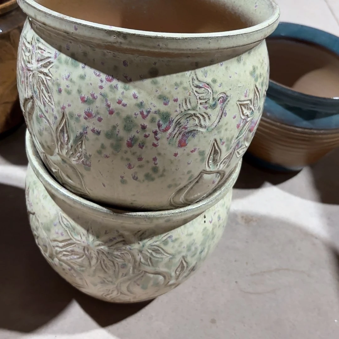 红陶花盆口20高19