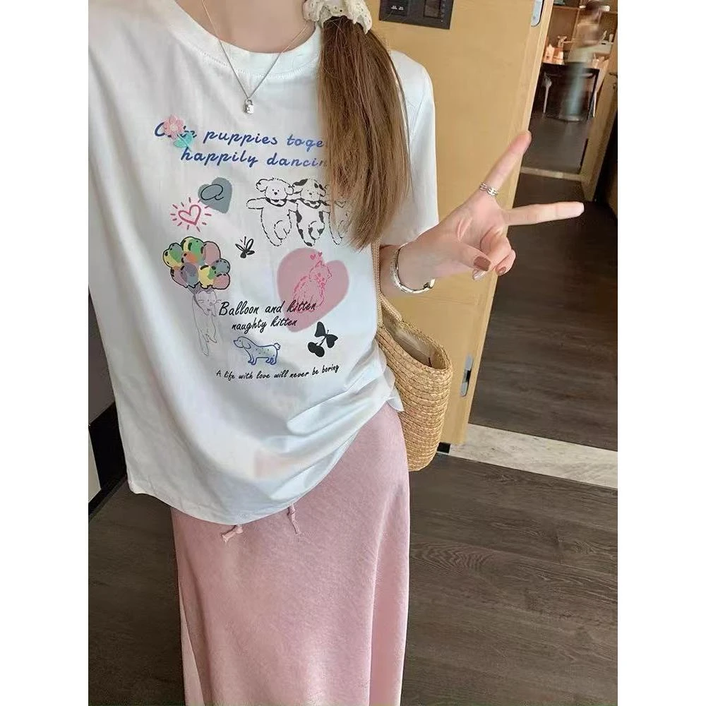 【小巧定制】XQ2394夏季新款显瘦百搭印花上衣