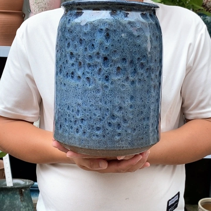 紫砂花盆口17高26瑕疵