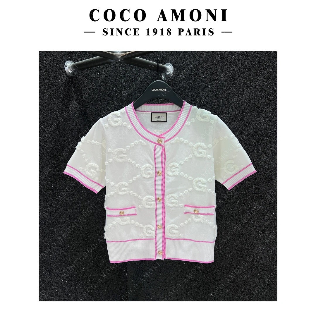 小香风羊羔毛植绒开衫针织衫高级感时尚百搭休闲毛衣女 GL019