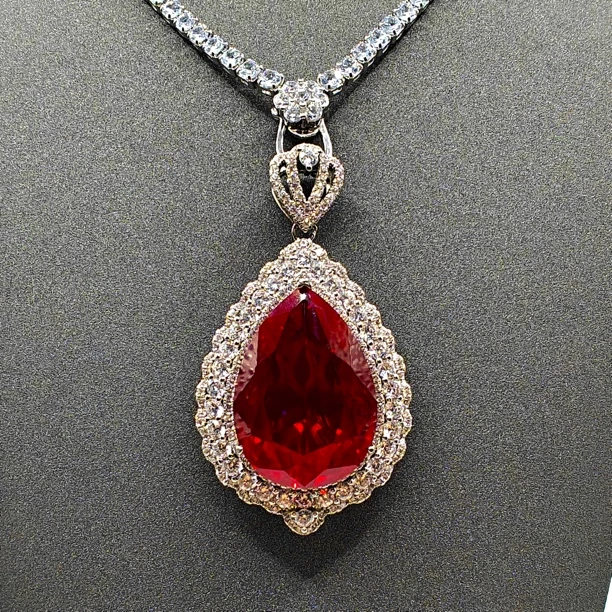 吊坠【红色】大气简约豪镶款吊坠SS-494