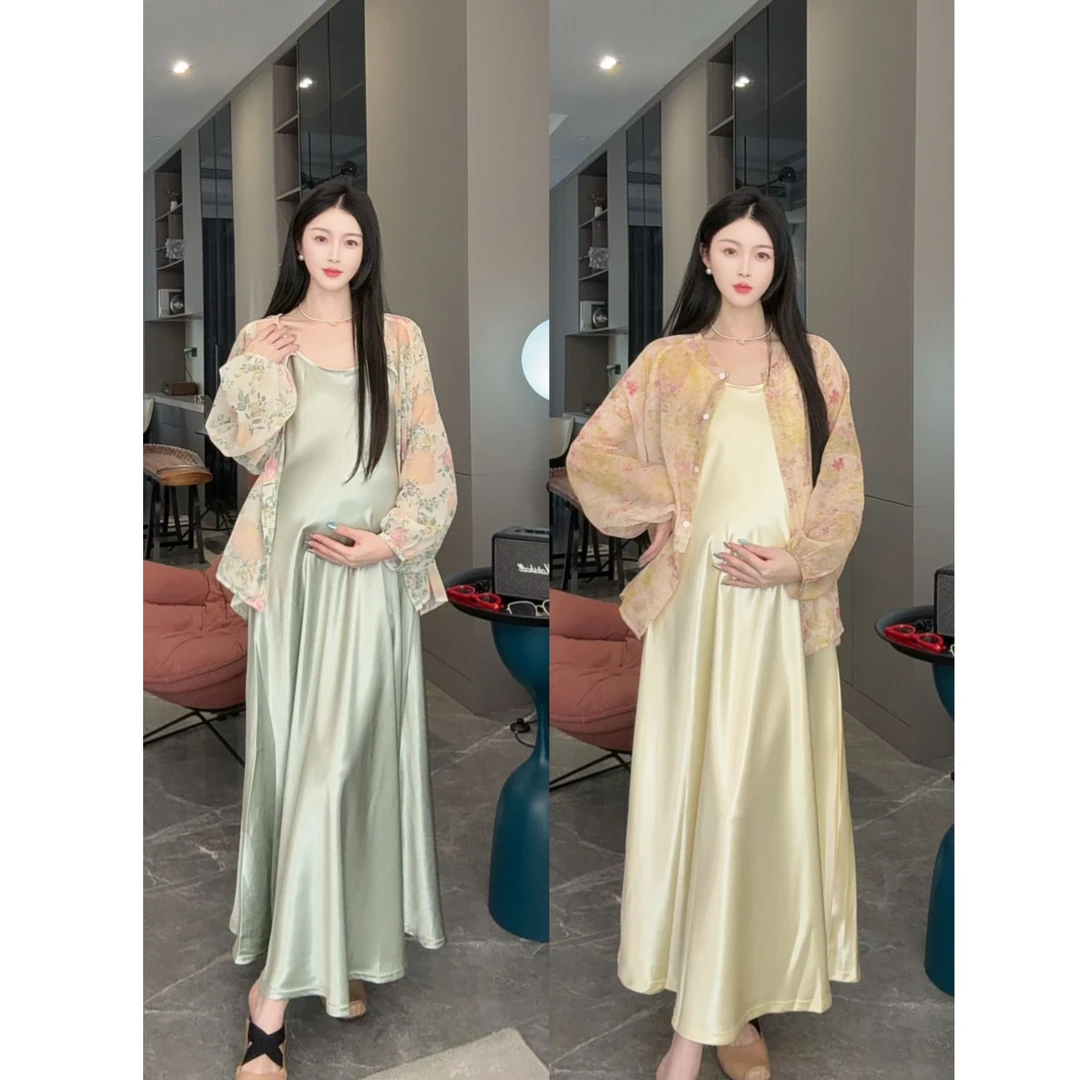 轻奢高级感孕妇装女夏装新款爆款时尚洋气外套舒适显瘦吊带连衣裙