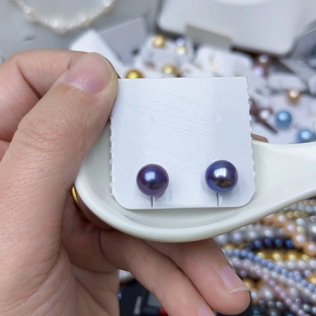 淡水珍珠耳饰银S925镶嵌