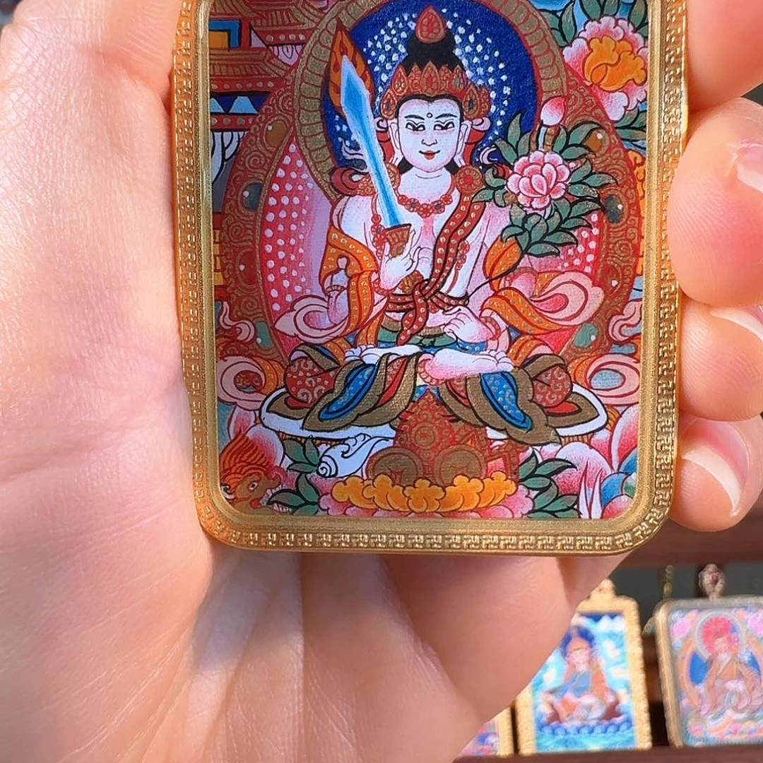 吊坠热贡纯手绘唐卡