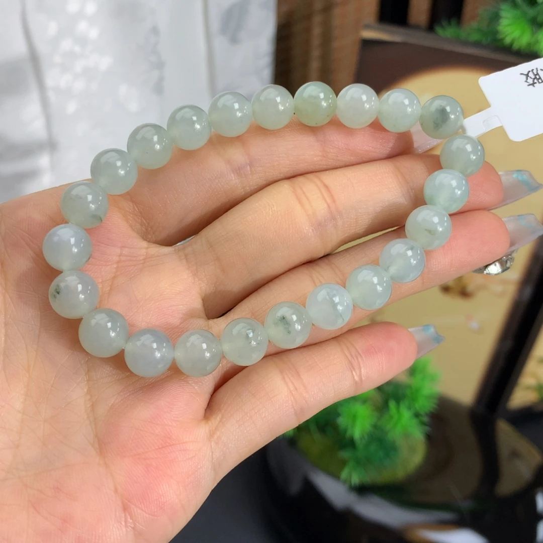 未镶嵌手链翡翠卡8胶润晴飘花手串
