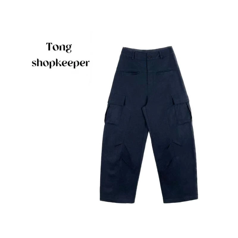 QJ/彤掌柜168802 夏季25重磅天丝亚麻显瘦美式直筒工装休闲裤