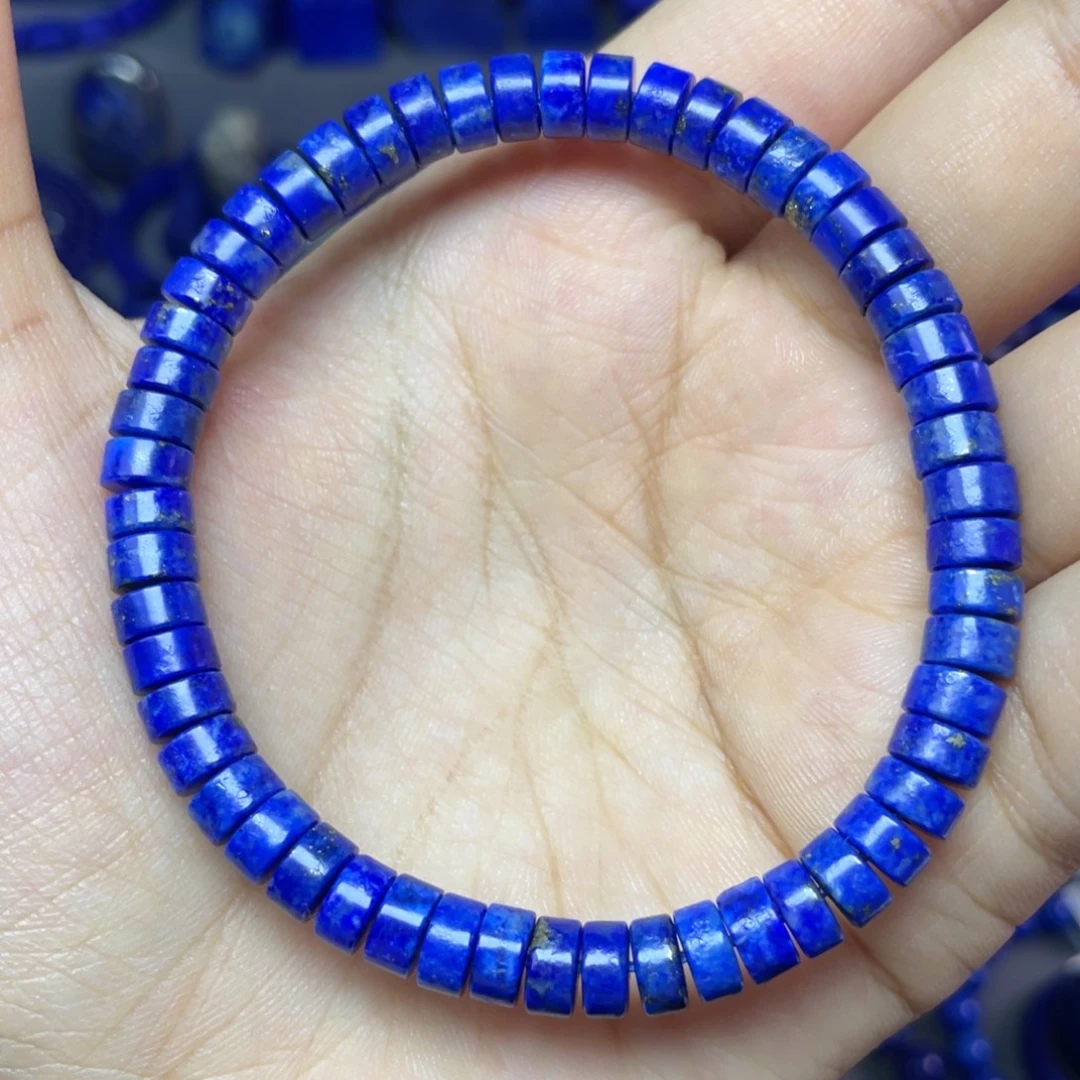 青金石未镶嵌6×3mm直切药片手串（福利）