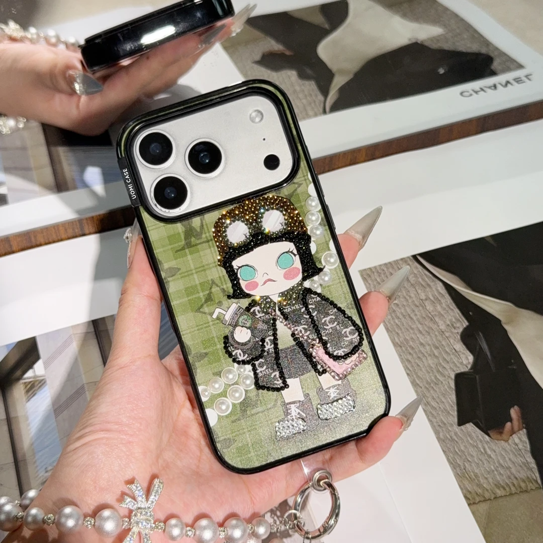 【手工点钻】Uomi小香风摩登茉莉手工点钻手机壳适用iPhone17prom