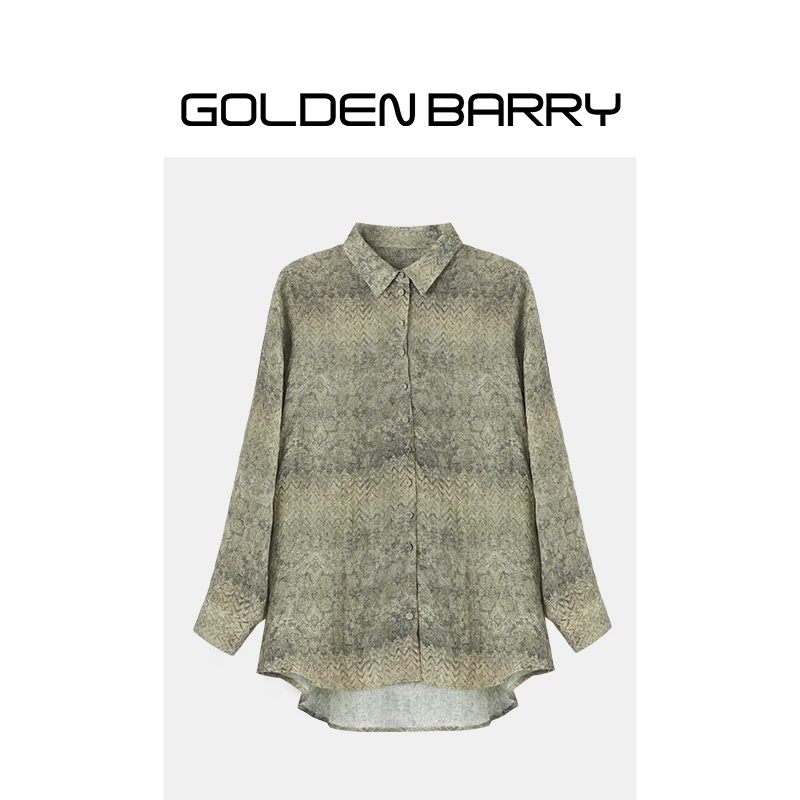 GOLDENBARRY|212579“凉城有信”炒染苎麻衬衫