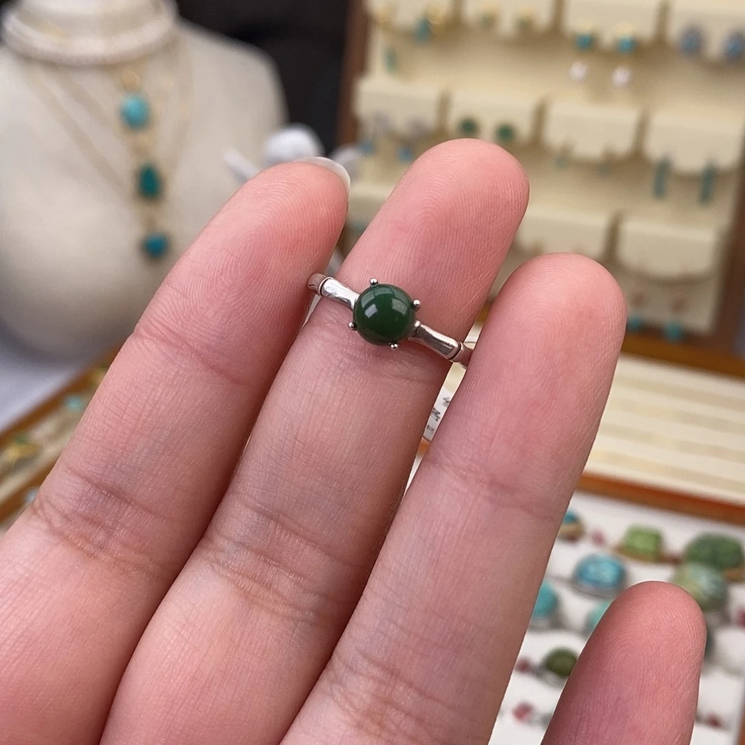 绿松石戒指银S925镶嵌