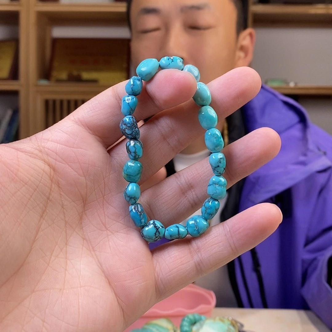 钓***魂绿松石未镶嵌随型手串