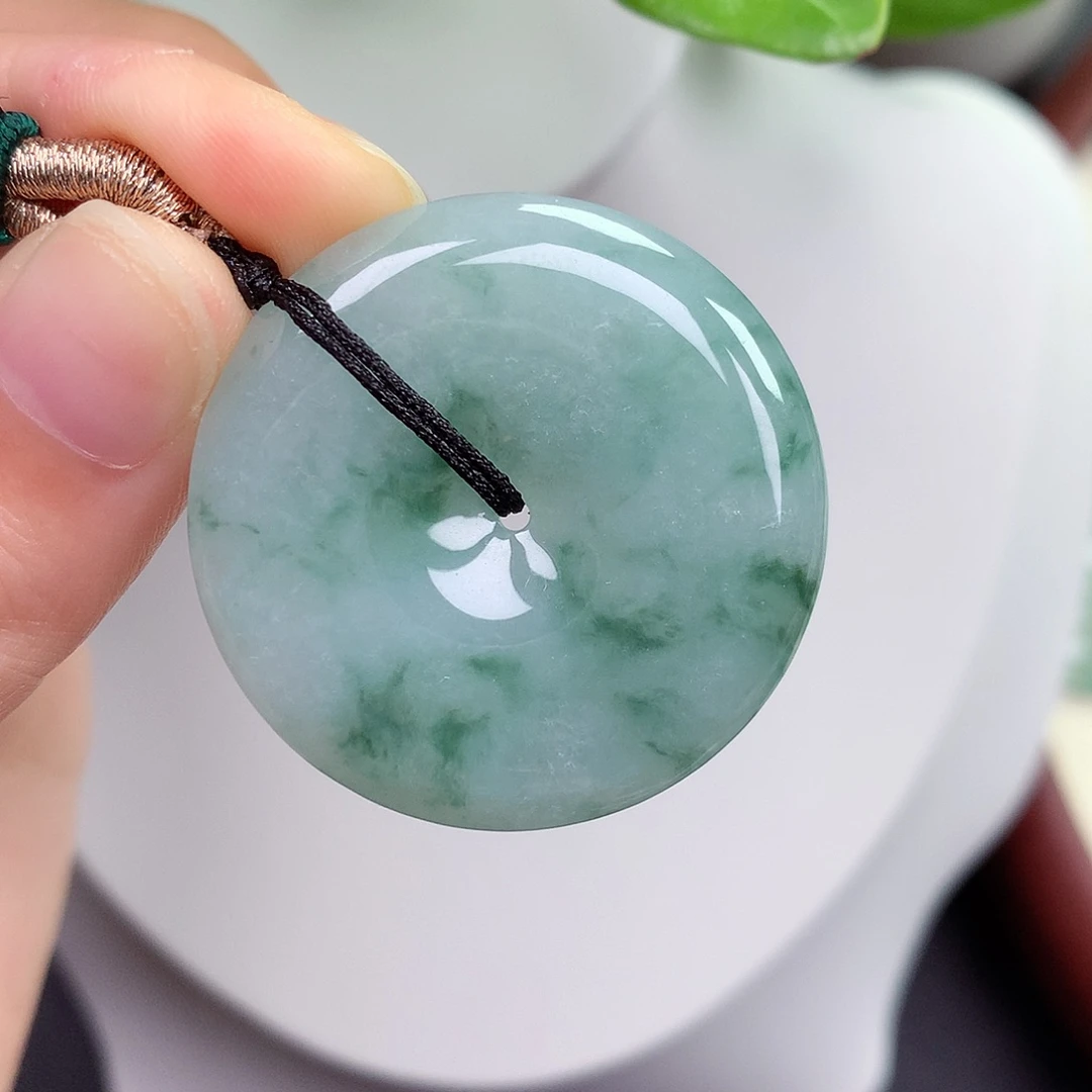 翡翠未镶嵌颈饰平安扣 34.8-6.0mm