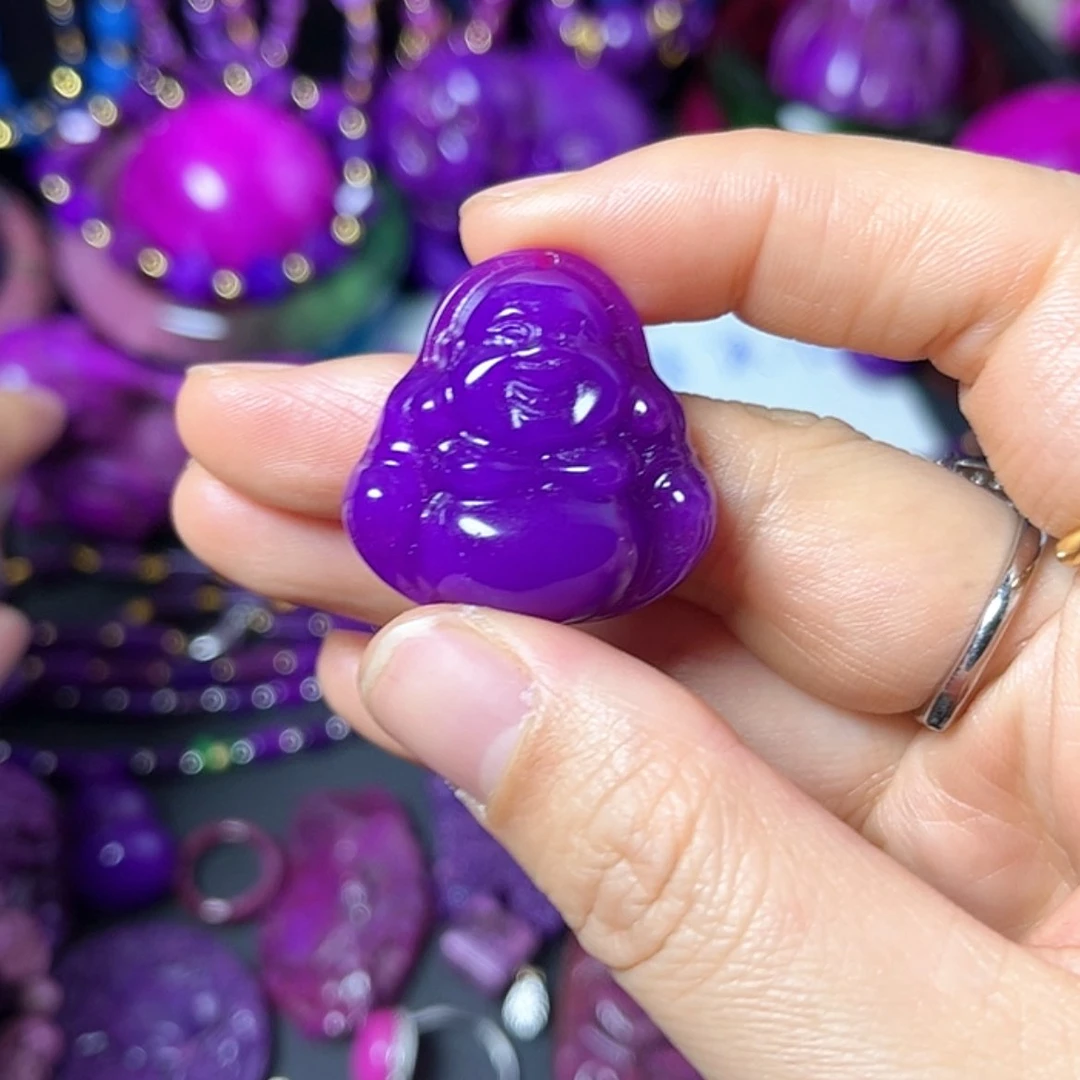 【闪购商品】琉璃DIY舒具石老油料凝胶玉华果冻紫佛公卡29编绳