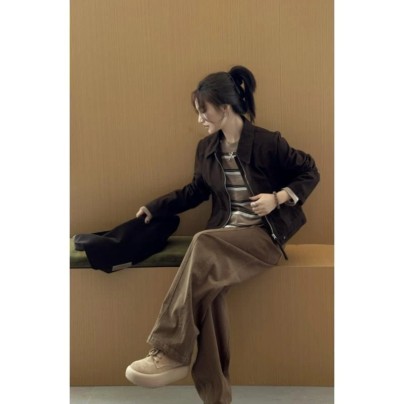 玖黛衣【博主】新款早秋纯色拉链百搭气质外套WTP42283