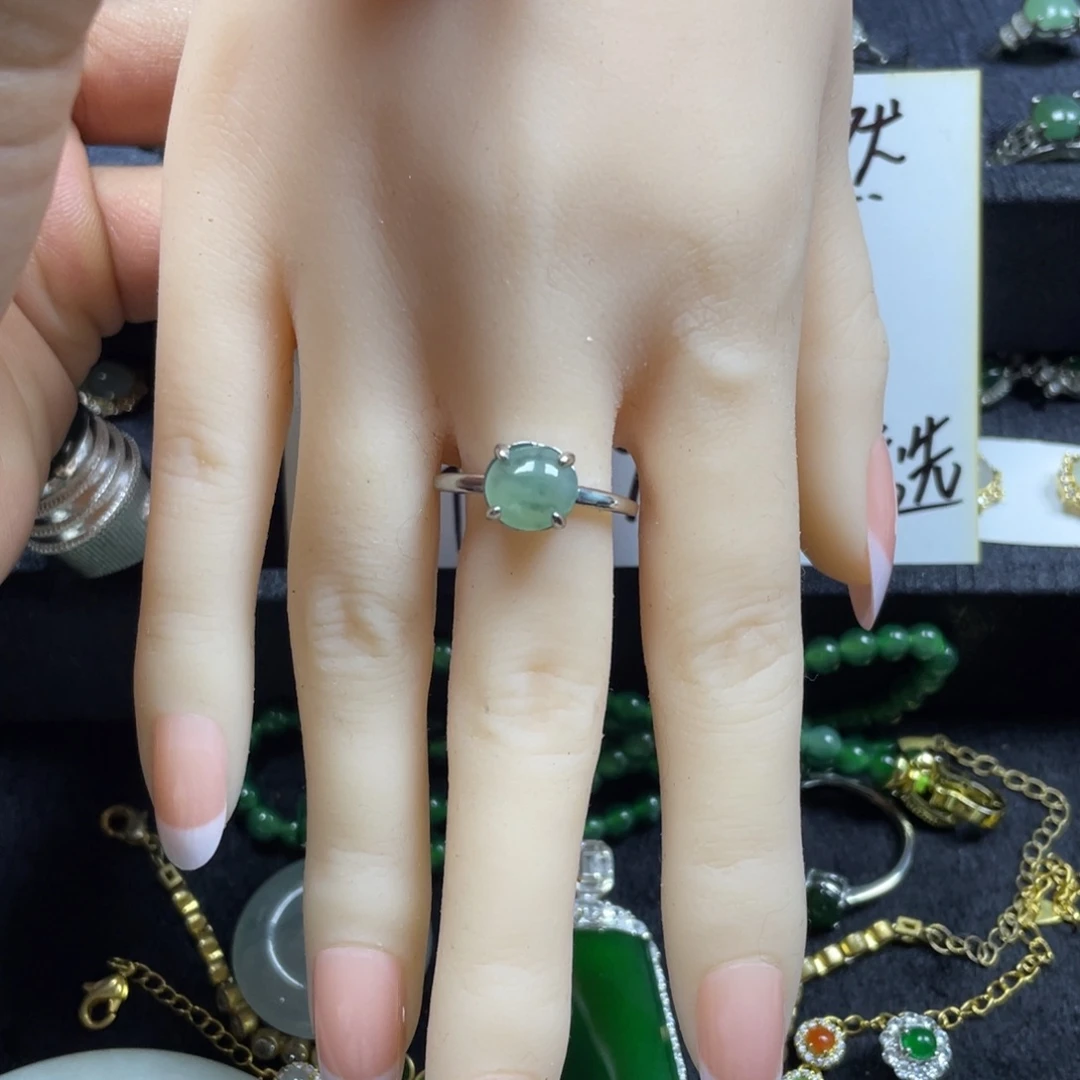 翡翠银S925镶嵌戒指