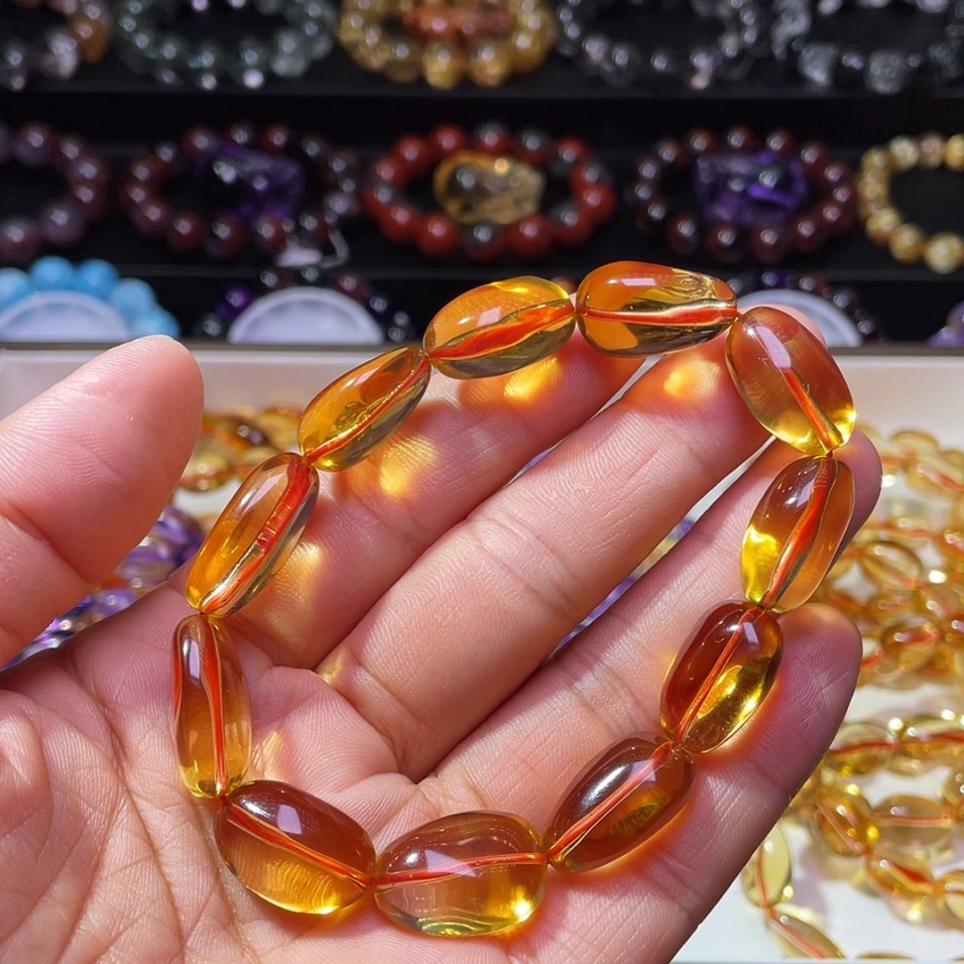 水晶手链未镶嵌巴西毕业级金红料