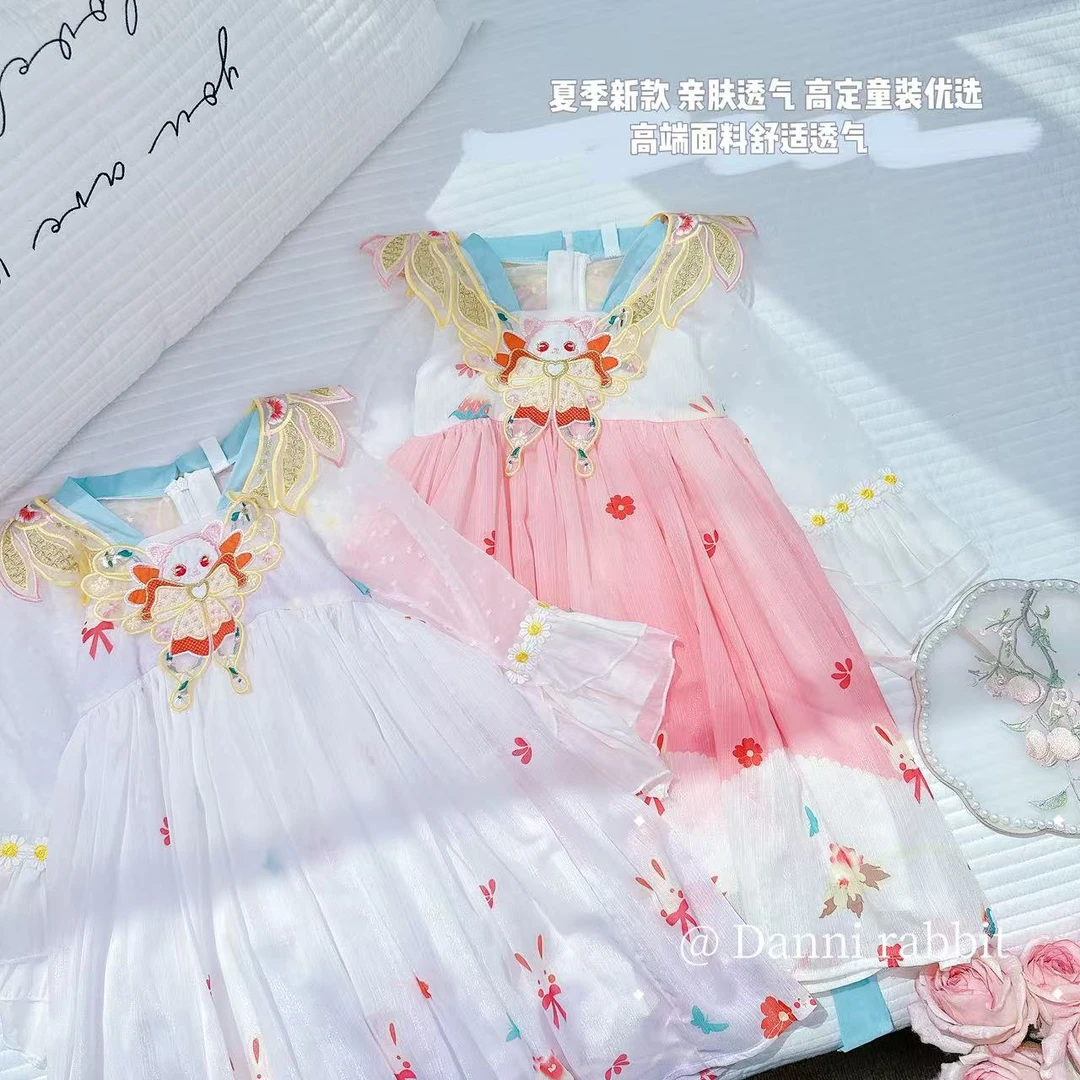 【Dannirabbit】国风小花兔子女童连衣裙X-7780