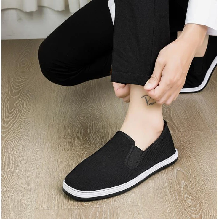 老北京布鞋男一脚蹬手工千层底布鞋休闲休闲鞋子透气工作男士布鞋