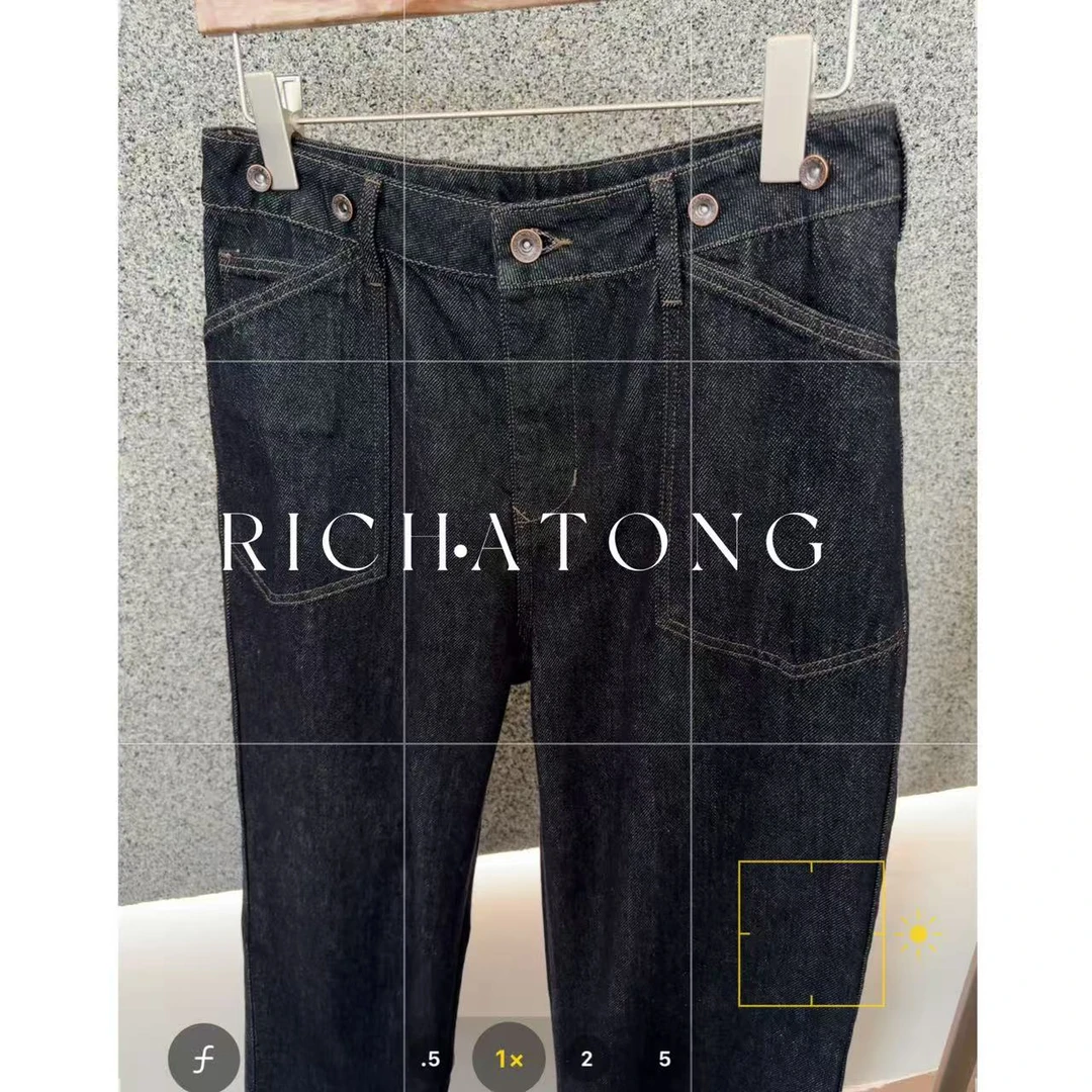 atong/阿彤atong/阿彤-【口袋裤】- 高密水洗棉大口袋牛仔裤0913-30