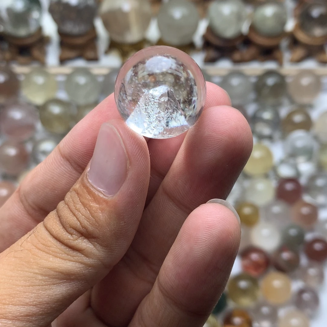 水晶珠宝半成品未镶嵌晶中晶球