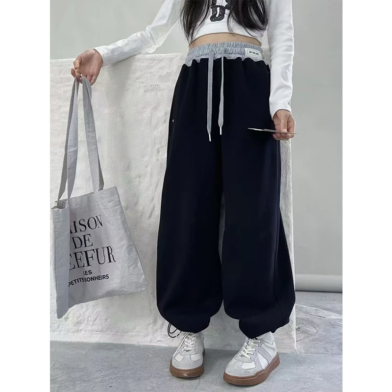 K27187女童休闲裤2025新款春装儿童裤子女大童宽松运动裤春秋时髦
