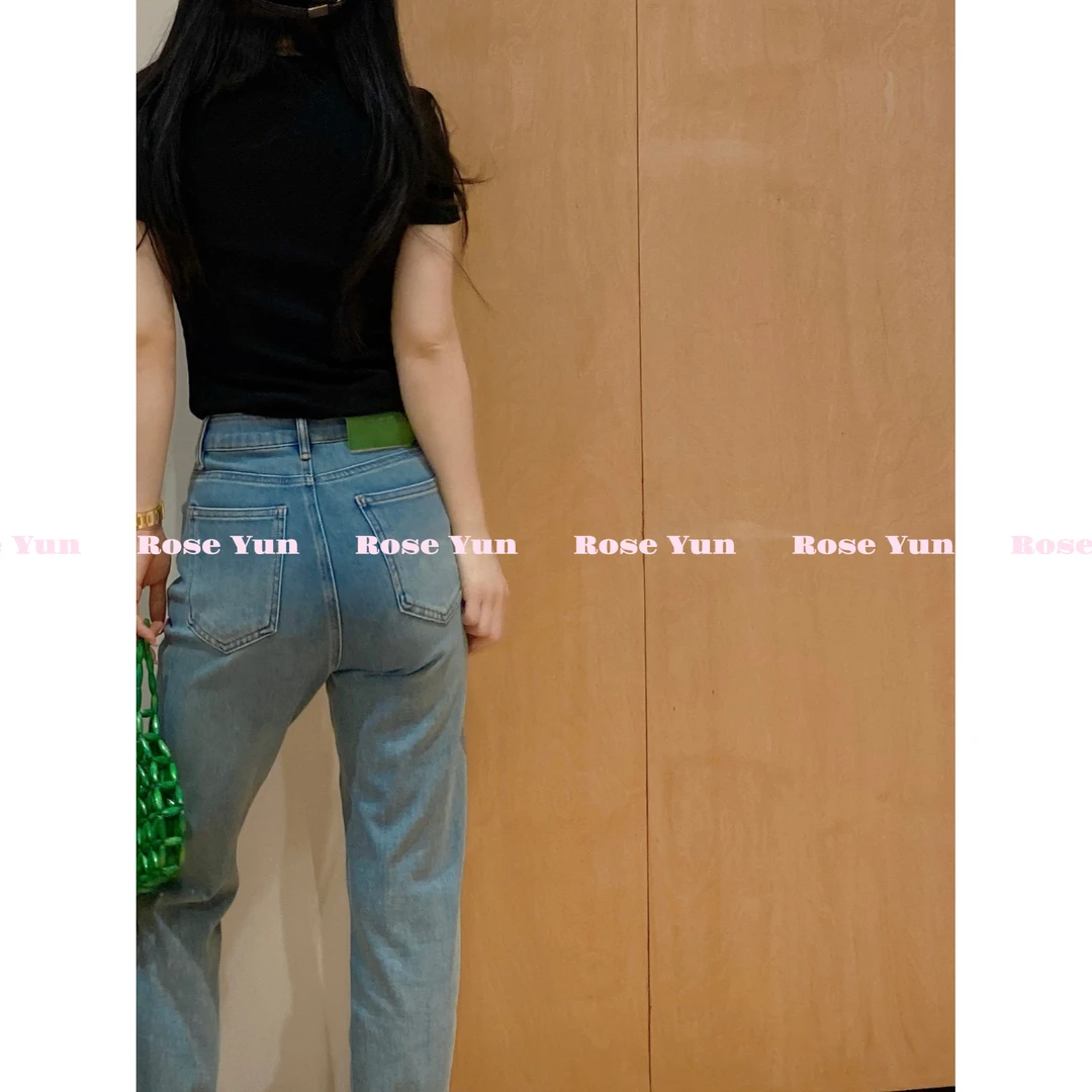 【Rose Yun】拿手裤型 绿标皮牌小脚牛仔裤 252003