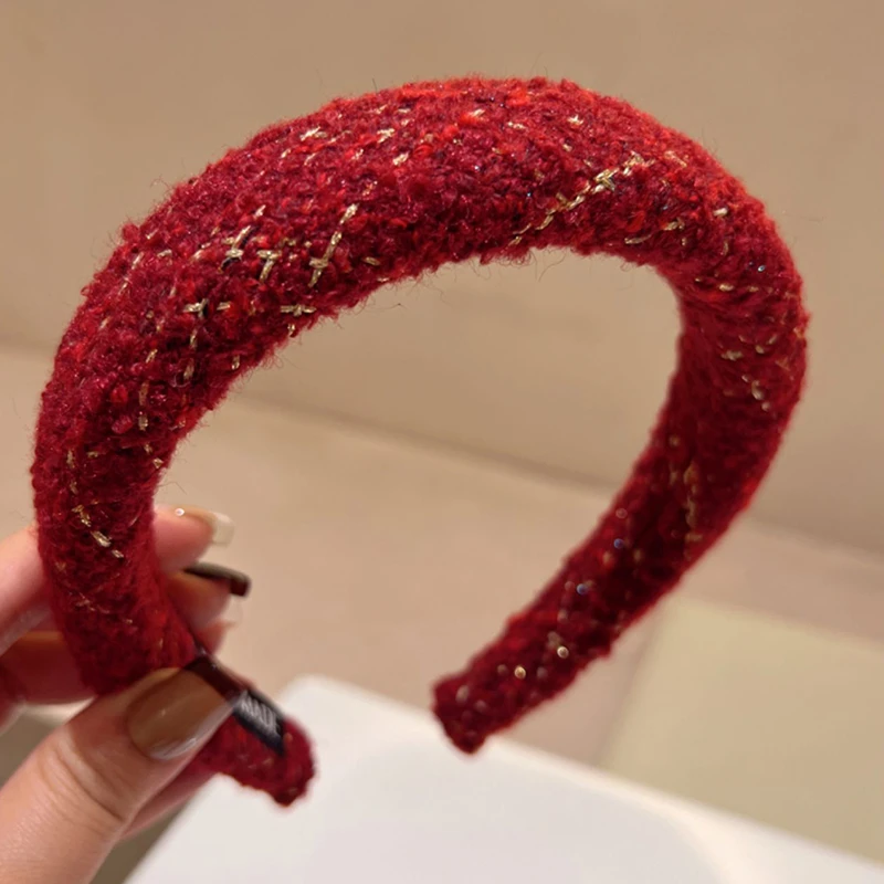 【洛琳饰品】小香风宽边海绵发箍增高颅顶外出百搭压发头饰头箍女