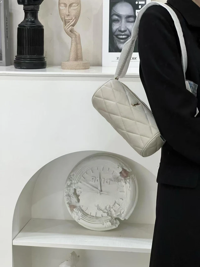 99新 YSL/圣罗兰 YSL圆筒白金单肩斜挎包/公价无/甄选