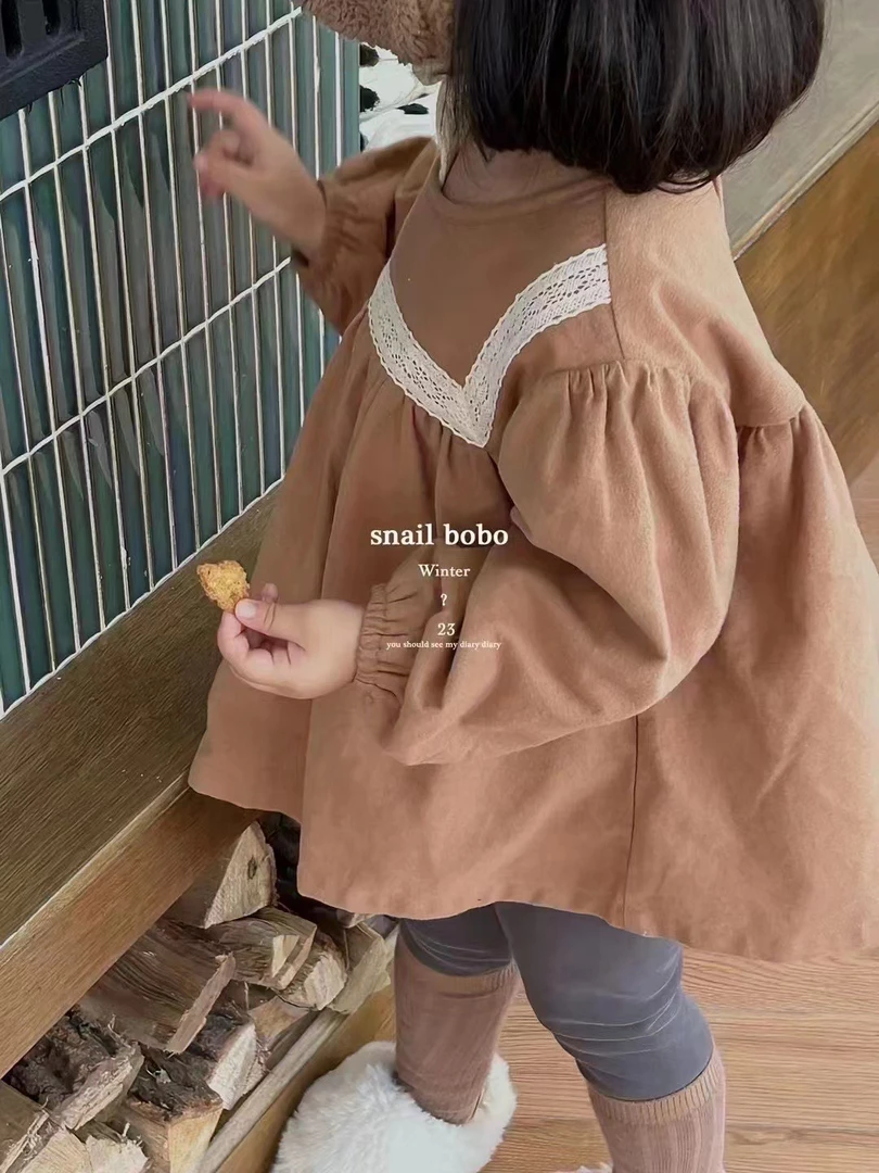 【蜗】咖/紫色 加绒娃娃衫 3706