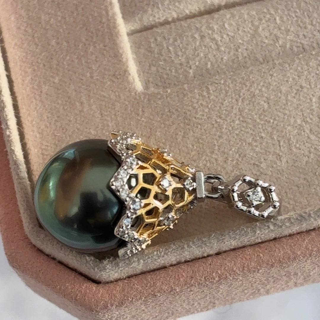 海水珍珠颈饰银S925镶嵌