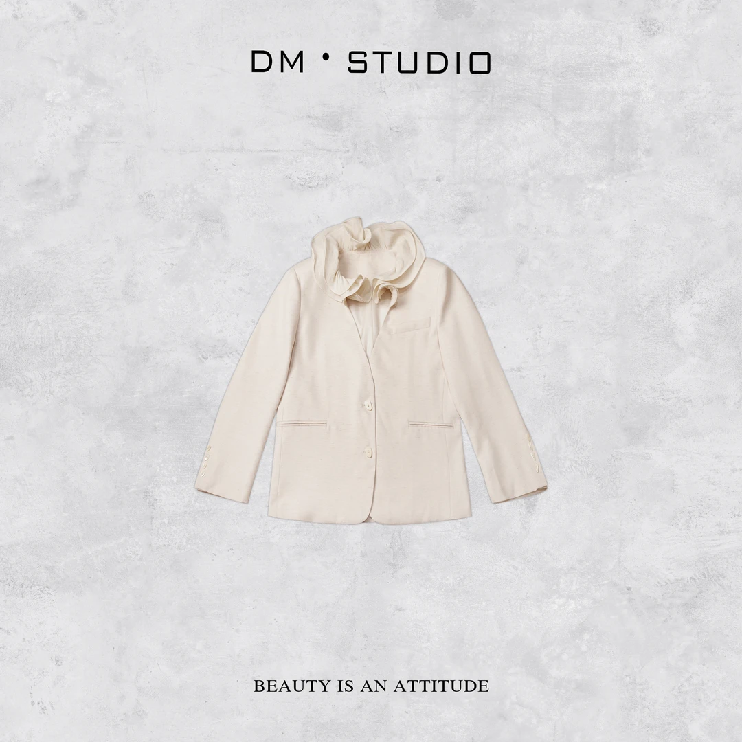 －DM•STUDIO/气质百搭高级感小众时尚花边V领西服外套（29557）