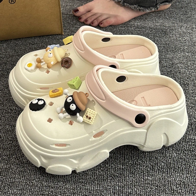 厚底eva洞洞鞋增高鞋女外穿2025新款防滑踩屎感沙滩两穿凉拖夏季