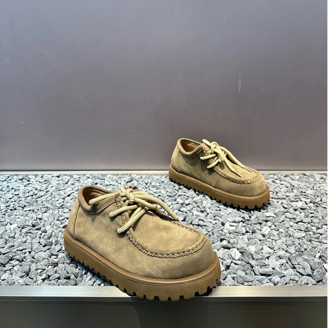 男鞋英伦风大头鞋秋季新款男士厚底轻便百搭时尚个性翻毛皮休闲鞋