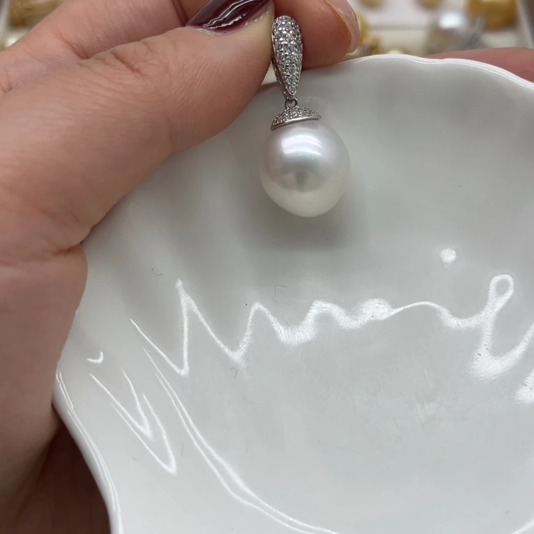 吊坠(不含链)海水珍珠银S925镶嵌