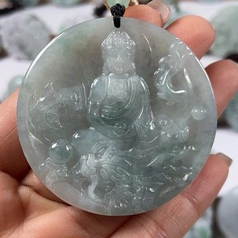 翡翠颈饰未镶嵌玉龙大日如来福利