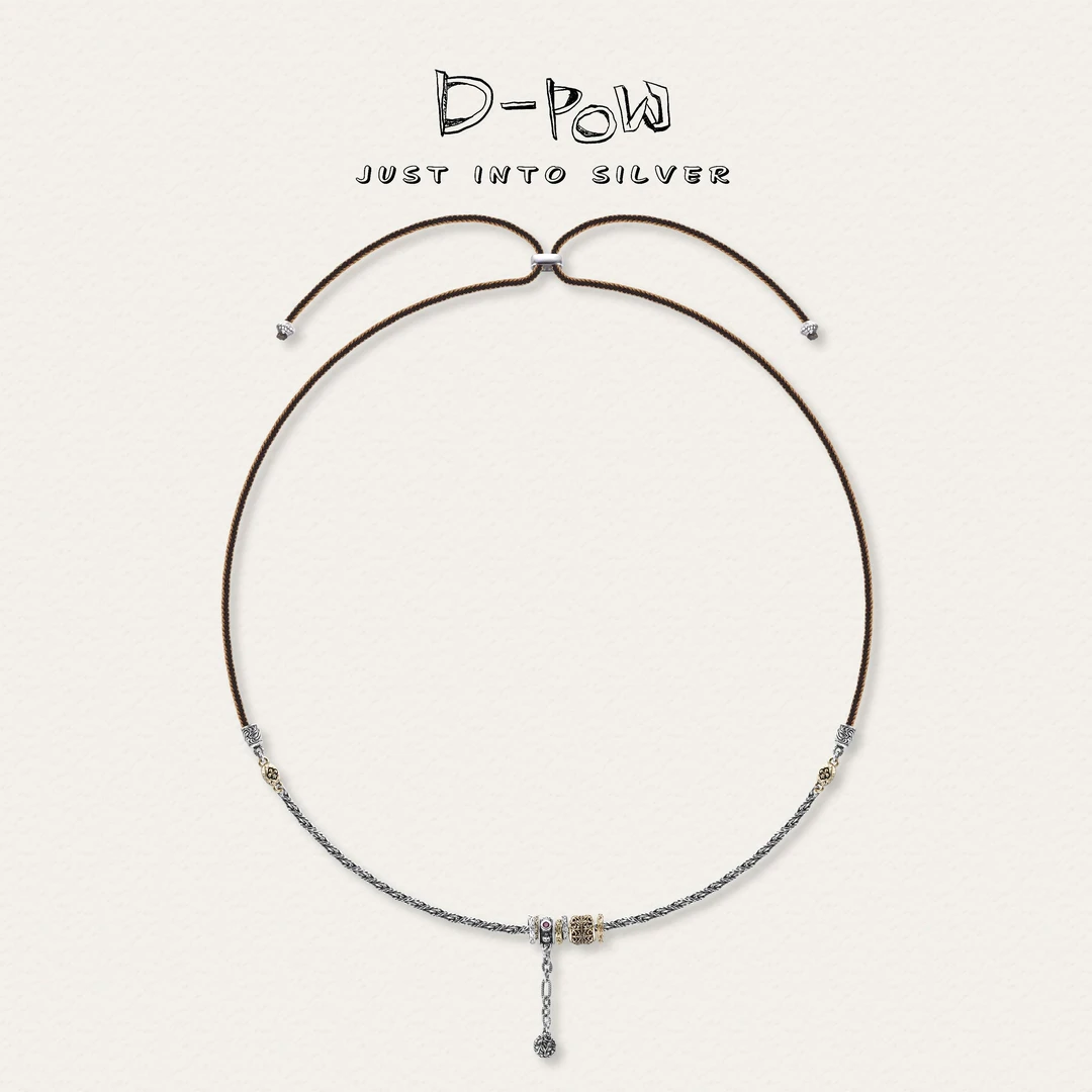 灯小炮 链子925银布 阿美咔叽龙鳞绳蛇锁项链（64cm）（7683）