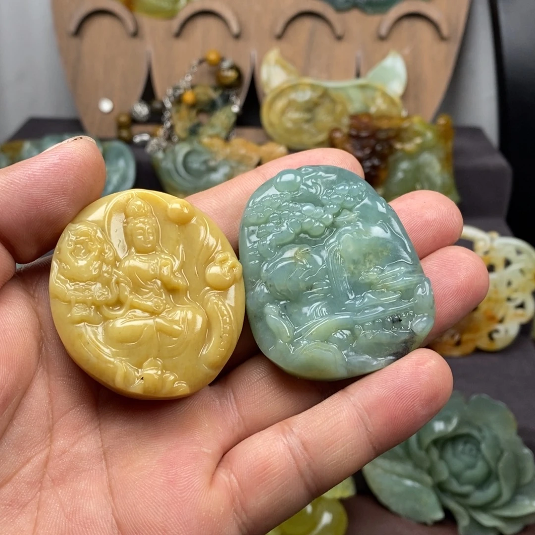 蛇纹石玉未镶嵌吊坠(不含链)