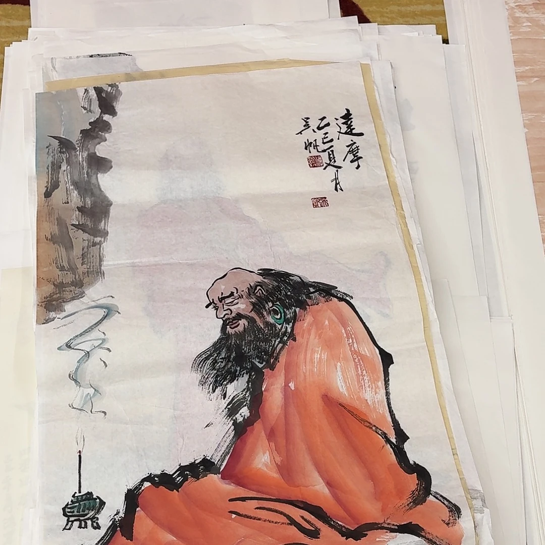 朝***拾国画三尺整纸哈哈哈哈