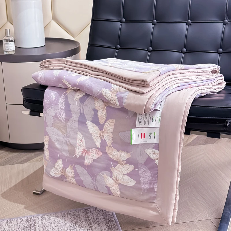 莱赛尔天丝单夏被双人空调被夏季凉感印花被子 WL131