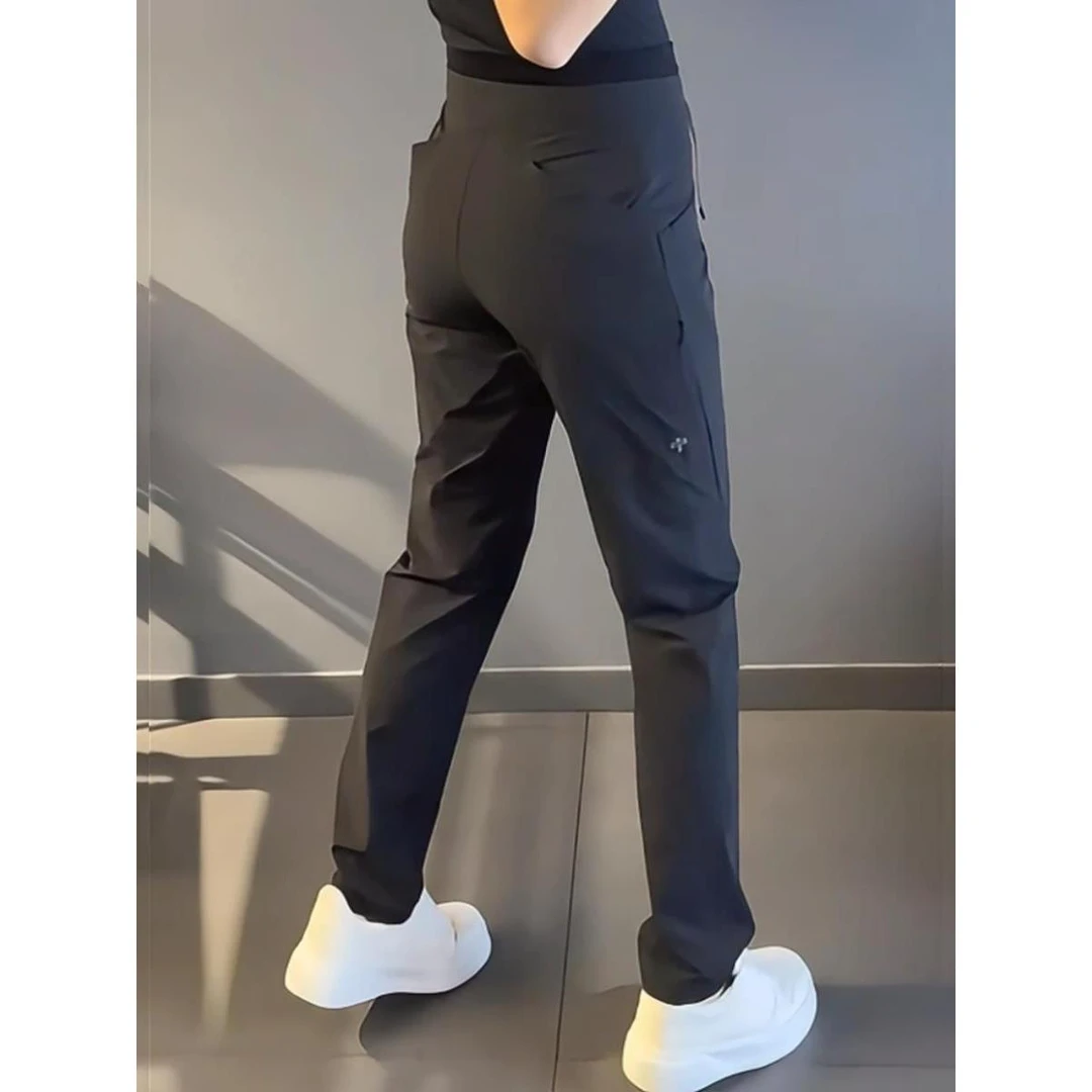 休闲裤男士春秋季潮牌男装轻奢大码高级感宽松直筒阔腿子登山裤男