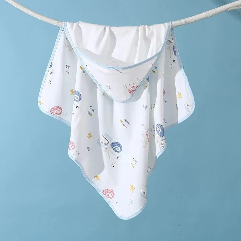 新生儿纯棉宝宝薄款带帽包巾四季产房包被婴儿襁褓外出春秋夏kkz