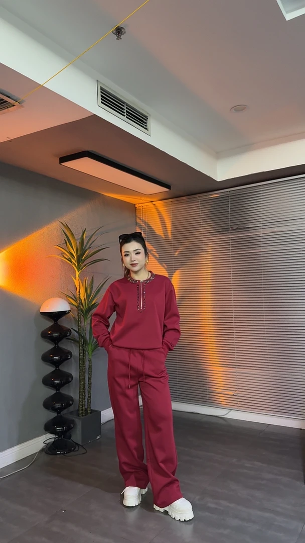 「时尚新款」24056高品质运动套装（秋冬加厚连帽宽松休闲）