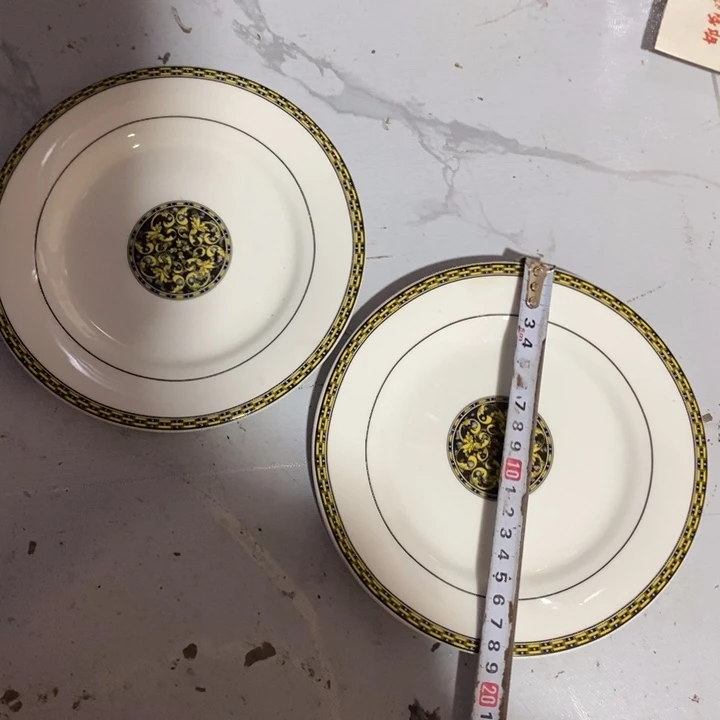 瓷片釉中彩盘子一对